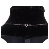 .925 Sterling Silver Primitive Mother of Pearl Carved Button Pendant Necklace