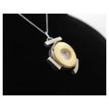 .925 Sterling Silver Primitive Bone Pendant Necklace