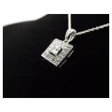 .925 Sterling Silver Zirconia Pendant Necklace