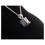 .925 Sterling Silver "FAITH", HOPE, LOVE" Articulated Charm Box Pendant Necklace