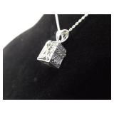 .925 Sterling Silver "FAITH", HOPE, LOVE" Articulated Charm Box Pendant Necklace
