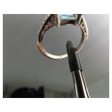 .925 Sterling Silver Topaz Crystal Ring Size 5.5