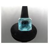 .925 Sterling Silver Topaz Crystal Cocktail Ring Size 7.25