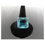 .925 Sterling Silver Topaz Crystal Cocktail Ring Size 7.25