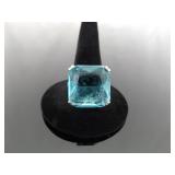 .925 Sterling Silver Topaz Crystal Cocktail Ring Size 7.25