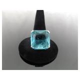 .925 Sterling Silver Topaz Crystal Cocktail Ring Size 7.25