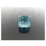 .925 Sterling Silver Topaz Crystal Cocktail Ring Size 7.25