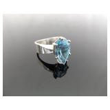 .925 Sterling Silver Topaz Crystal Ring Size 7