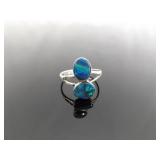 .925 Sterling Silver Opal Ring Size 7.75