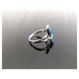 .925 Sterling Silver Opal Ring Size 7.75