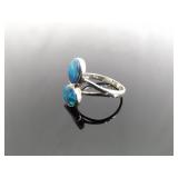 .925 Sterling Silver Opal Ring Size 7.75