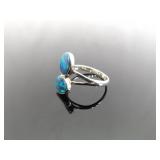.925 Sterling Silver Opal Ring Size 7.75