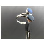 .925 Sterling Silver Opal Ring Size 7.75