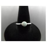 .925 Sterling Silver Opal Cabochon Ring Size 6.5