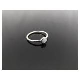 .925 Sterling Silver Opal Cabochon Ring Size 6.5