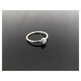 .925 Sterling Silver Opal Cabochon Ring Size 6.5