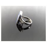 .925 Sterling Silver Ancient Asian Pottery Shard Ring Size 7.5