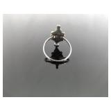 .925 Sterling Silver Turquoise Cabochon Ring Size 5