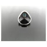 .925 Sterling Silver Inlayed Howlite Celtic Ring Size 6.75