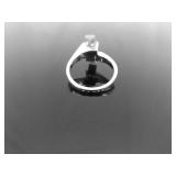 .925 Sterling Silver Jade Bar Ring Size 8