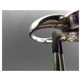 .925 Sterling Silver Amethyst Crystal Ring Size 7