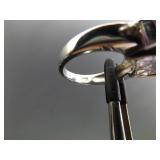 .925 Sterling Silver Amethyst Crystal Ring Size 7