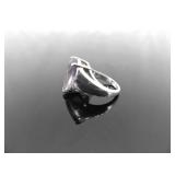.925 Sterling Silver Amethyst Crystal Ring Size 4.5