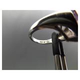 .925 Sterling Silver Amethyst Crystal Ring Size 4.5