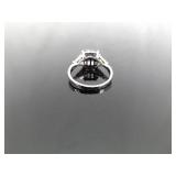 .925 Sterling Silver Amethyst Crystal Ring Size 8