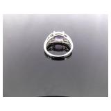 .925 Sterling Silver Amethyst Crystal Ring Size 5