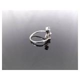 .925 Sterling Silver Art Nouveau Amethyst Crystal Ring Size 6.75