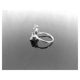 .925 Sterling Silver Art Nouveau Amethyst Crystal Ring Size 6.75