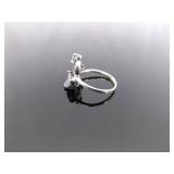 .925 Sterling Silver Art Nouveau Amethyst Crystal Ring Size 6.75