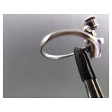 .925 Sterling Silver Art Nouveau Amethyst Crystal Ring Size 6.75