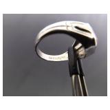 .925 Sterling Silver Pink Sapphire Ring Size 7.5