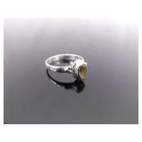.925 Sterling Silver Yellow Citrine Ring Size 8