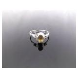 .925 Sterling Silver Yellow Citrine Ring Size 8
