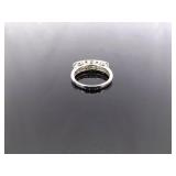 .925 Sterling Silver Stacked Citrine Crystal Ring Size 6