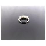 .925 Sterling Silver Stacked Citrine Crystal Ring Size 6