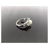 .925 Sterling Silver Pearl Ring Size 5.75