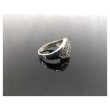 .925 Sterling Silver Art Nouveau Ring Size 7