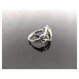 .925 Sterling Silver Inlayed Mother of Pearl Ring Size 6.75