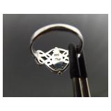 .925 Sterling Silver Inlayed Mother of Pearl Ring Size 6.75