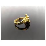 .925 Sterling Silver Marquise Cut Zirconia Vermeil Ring Size 8.75