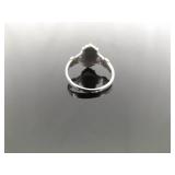 .925 Sterling Silver Inlayed Mother of Pearl Ring Size 8.5