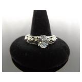 .925 Sterling Silver Zirconia Solitaire Ring Size 10.25