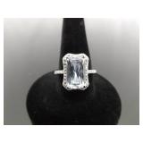 .925 Sterling Silver Zirconia Ring Size 6