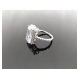 .925 Sterling Silver Zirconia Ring Size 6