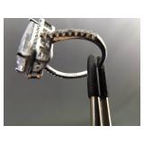 .925 Sterling Silver Zirconia Ring Size 6