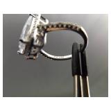 .925 Sterling Silver Zirconia Ring Size 6